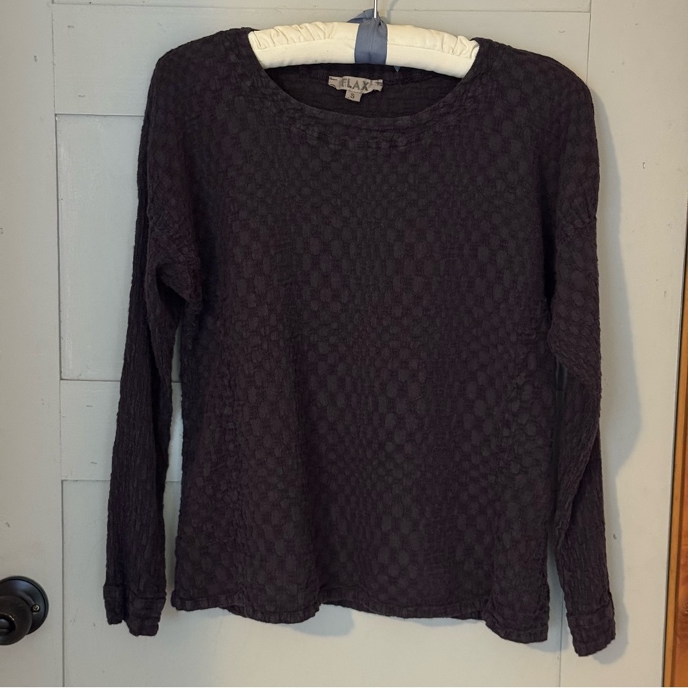 FLAX -Purple top-Size S -86% linen 12% cotton 2% spandex
